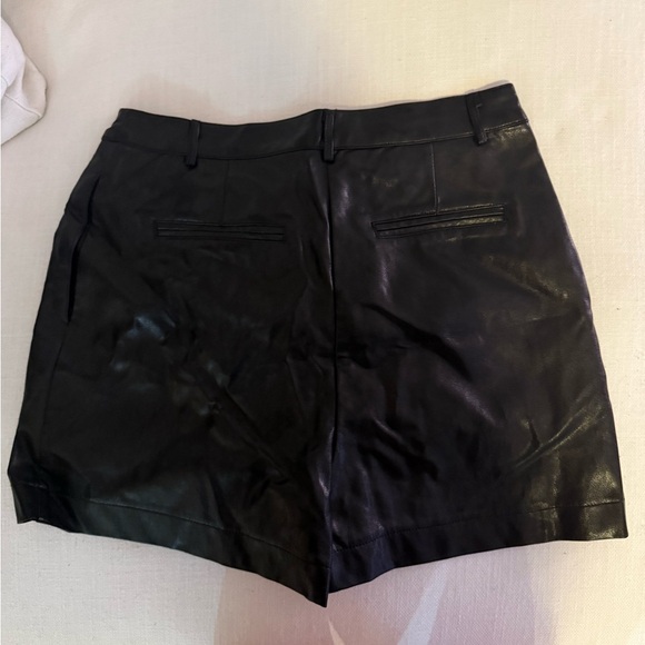 Moodie Black High Waist Leather Shorts - Picture 5 of 5